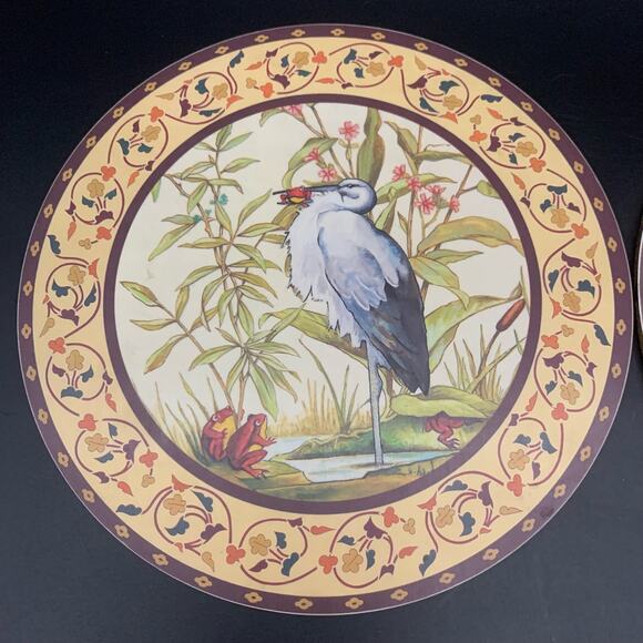 Vintage Rosemary Jane England 2 Melamine Round Table Hot Plate Mats Folk Art - Picture 3 of 12